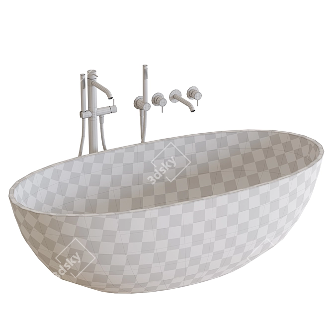 Freestanding Shell M+ Bathtub 3D model image 3