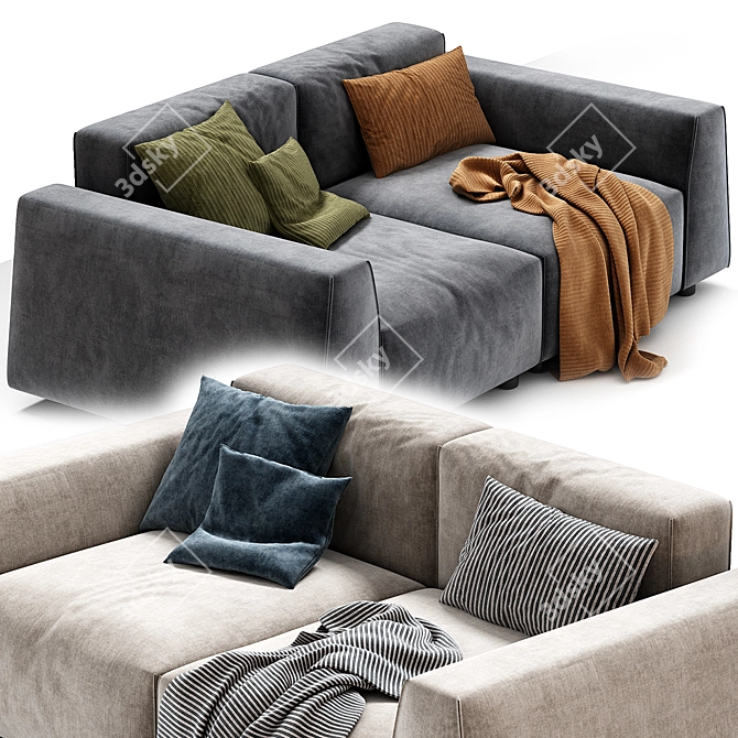 Transformable PARKER Sofa: Milano Bedding 3D model image 3