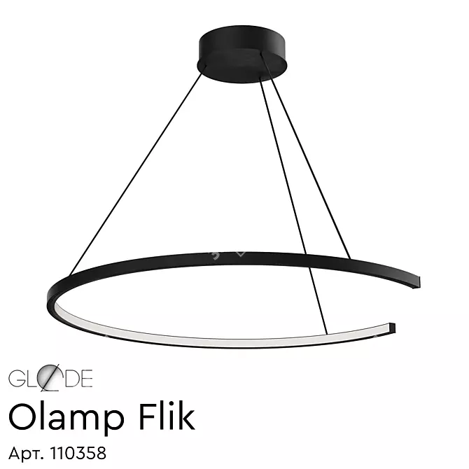 Title: Elegant Metal Chandelier Olamp Flik 3D model image 1