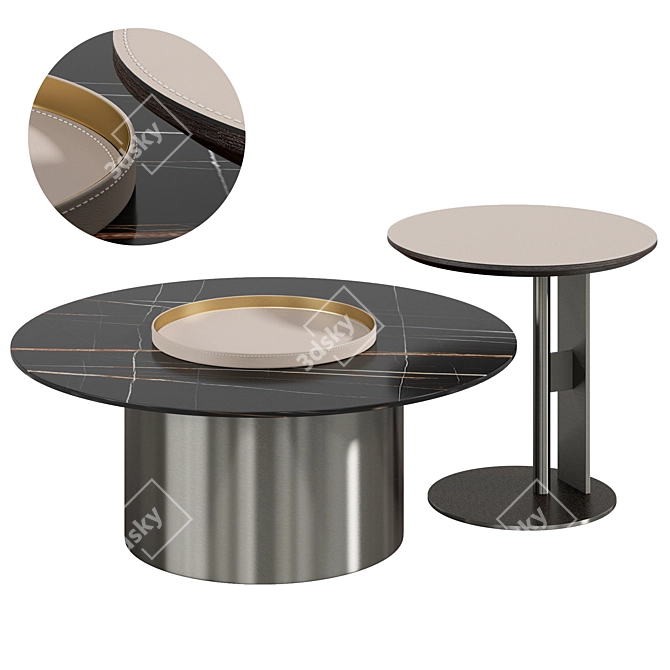 Modern Metal Coffee Table 2015 3D model image 1