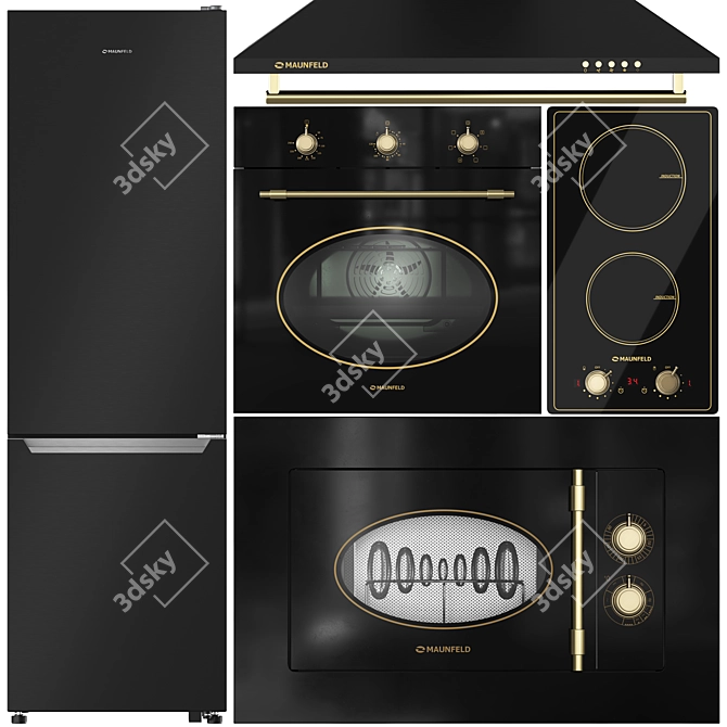 Luxury Kitchen Appliance Set 3D model image 1