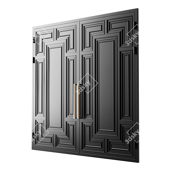 Modern Black Loft Gate 3D 3D model image 2