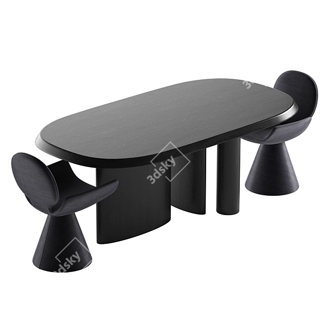 Italian Design Bonaldo Dining Set 3D model image 4