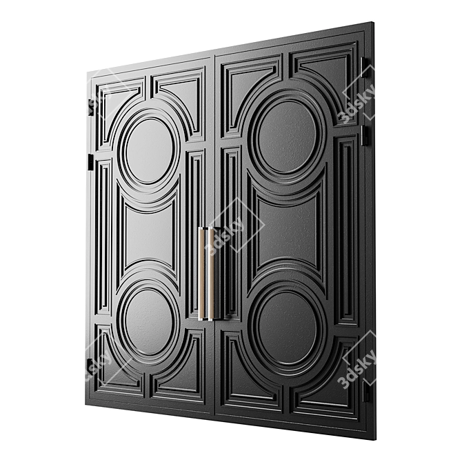 Sleek Black Loft Gate Design 3D model image 2