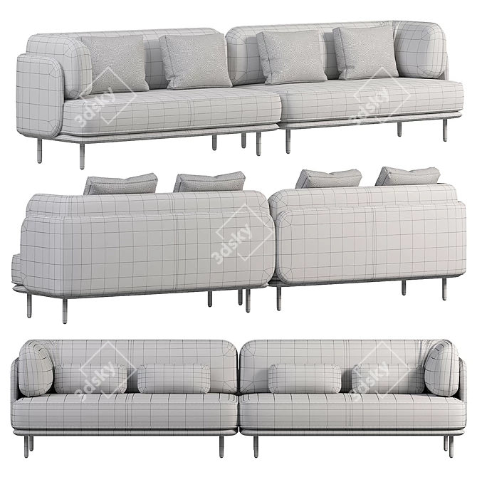 Modern Numbered Modular Seating 3D model image 3