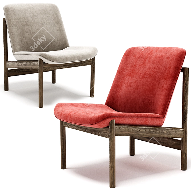 Modern Velvet Armchair: RAKINO By Morgan 3D model image 4