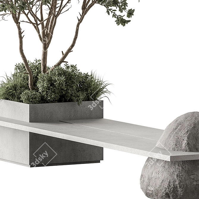 Urbane Plant Bench - Modular Aesthetics 3D model image 3