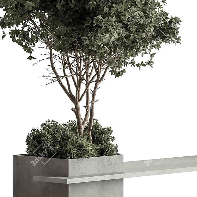 Urbane Plant Bench - Modular Aesthetics 3D model image 5