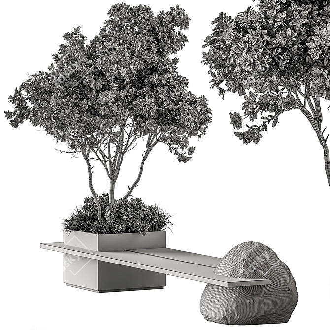 Urbane Plant Bench - Modular Aesthetics 3D model image 6