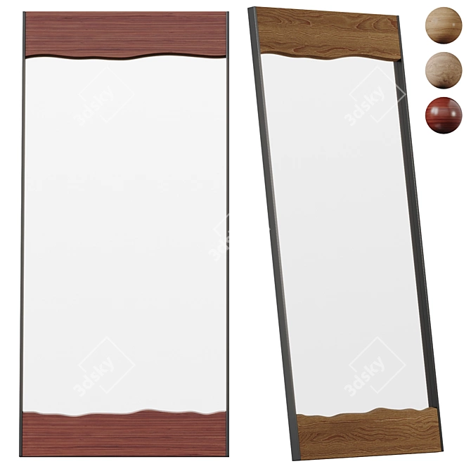 Rustic Charm Full-Length Mirror 3D model image 1