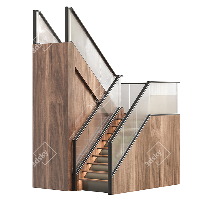 Contemporary Stair 03 by PolyMaster 3D model image 1