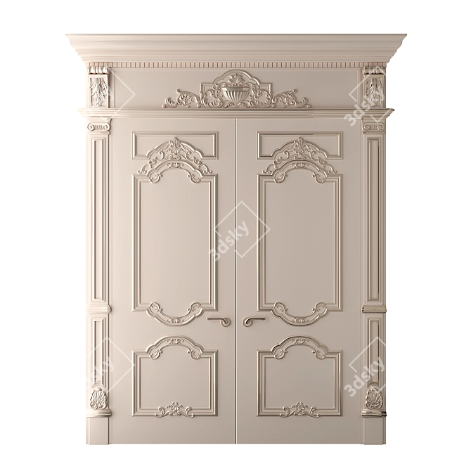 Baroque Style Classic Doors 3D model image 3