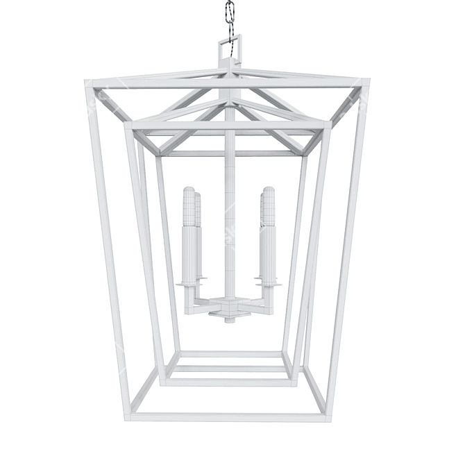 Vintage Charm Ceiling Light Fixture 3D model image 4