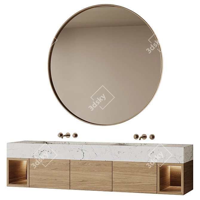 Modern Bathroom Furniture Set 3D model image 1