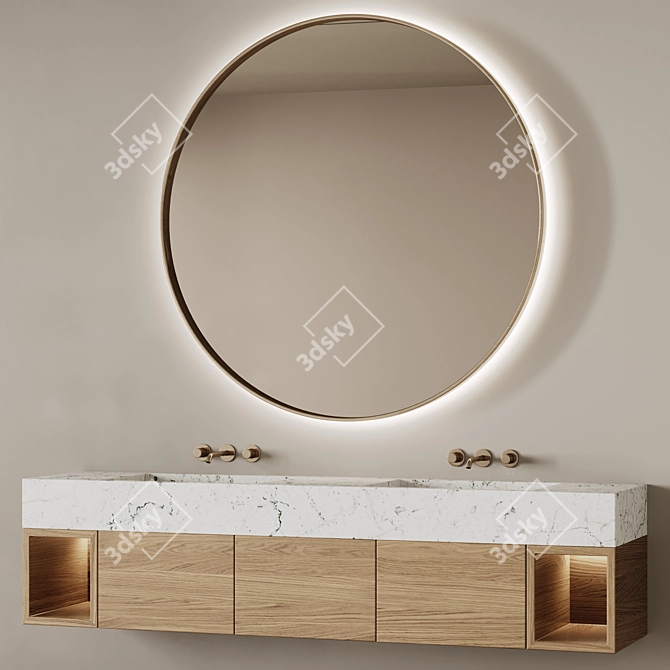 Modern Bathroom Furniture Set 3D model image 2