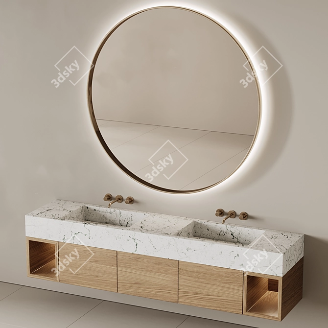 Modern Bathroom Furniture Set 3D model image 3