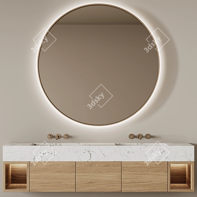 Modern Bathroom Furniture Set 3D model image 4