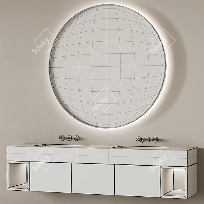 Modern Bathroom Furniture Set 3D model image 5