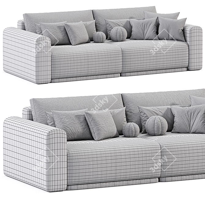 Modern Straight-line Sofa Grail 3D model image 5