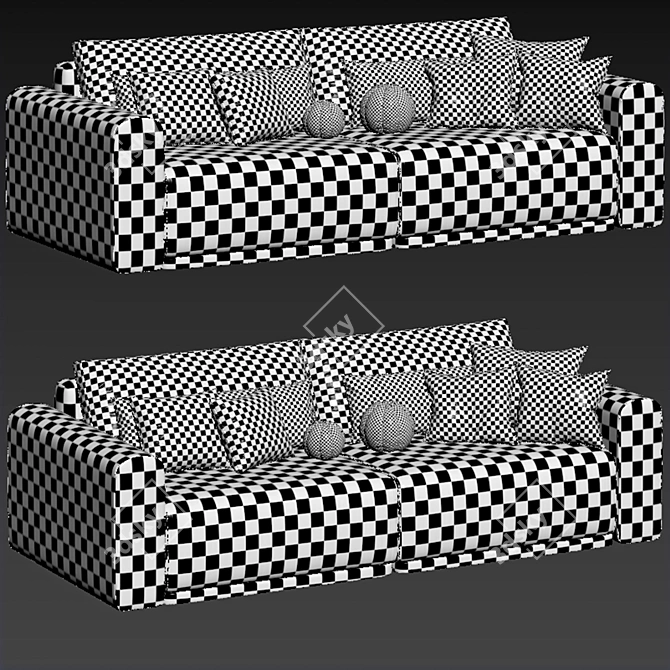 Modern Straight-line Sofa Grail 3D model image 6