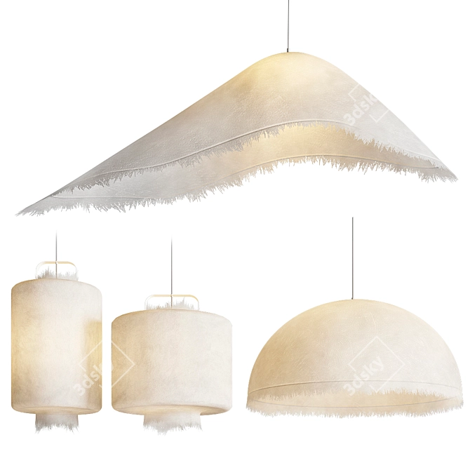 Conceptual Fiberglass Pendant Lamps 3D model image 1