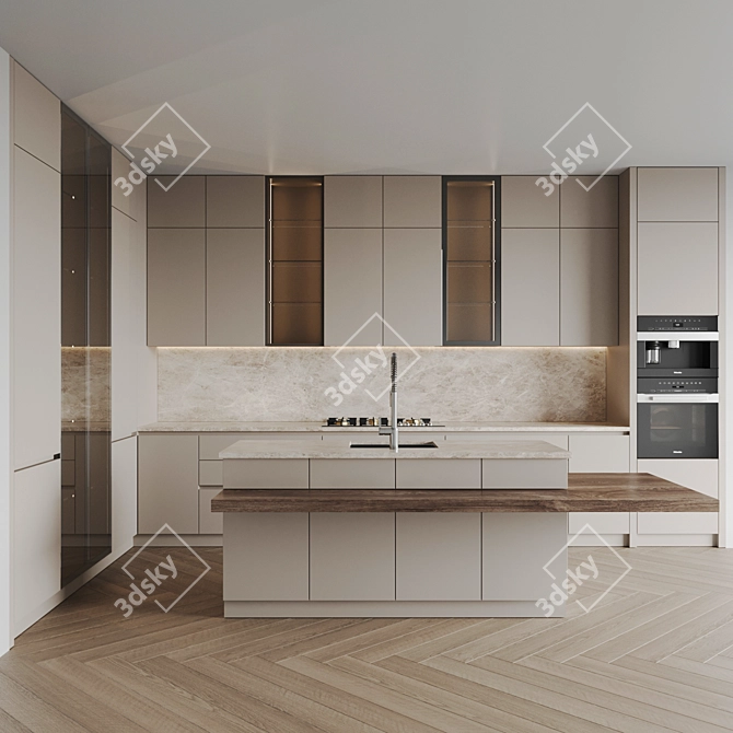 Sleek Kitchen 3D Models Set 3D model image 1