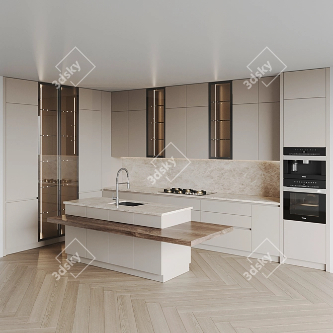 Sleek Kitchen 3D Models Set 3D model image 2