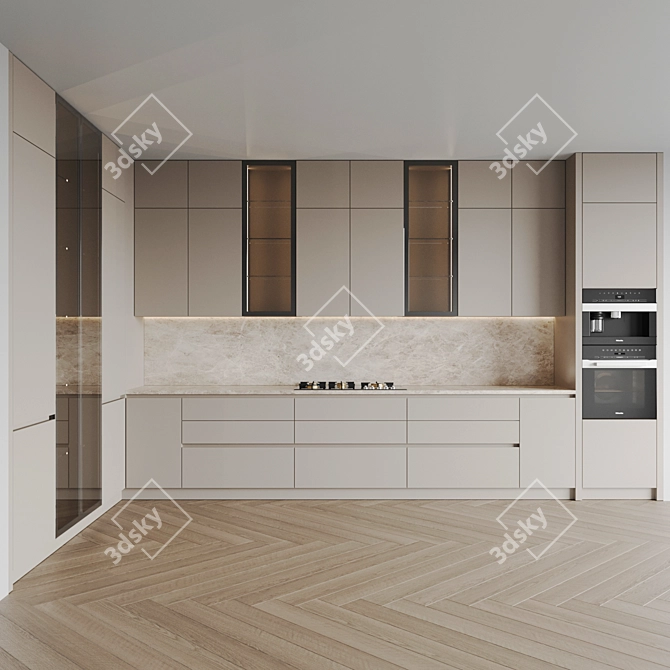 Sleek Kitchen 3D Models Set 3D model image 5