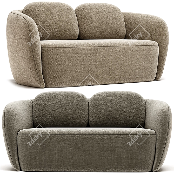 Modern Fabric 2-Seater Sofa, 2017 3D model image 1