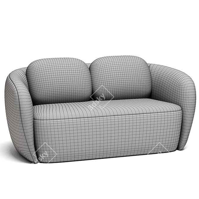 Modern Fabric 2-Seater Sofa, 2017 3D model image 4