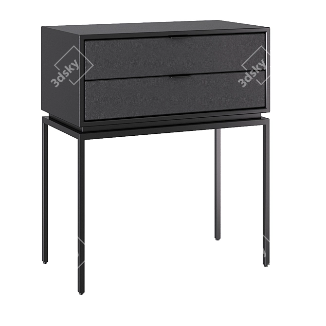 Realto Black Metal & Leather Furniture Set 3D model image 2