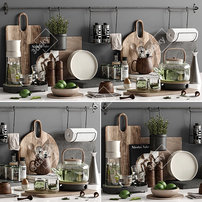 Versatile Kitchen Accessories Set 3D model image 1