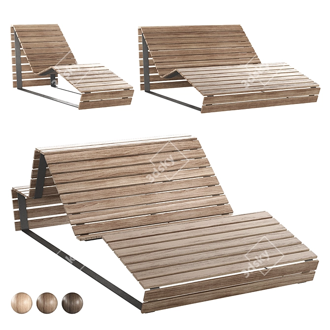 Park Benches, Lounger Set 3D model image 2