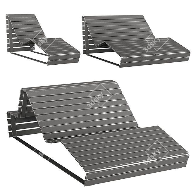 Park Benches, Lounger Set 3D model image 5