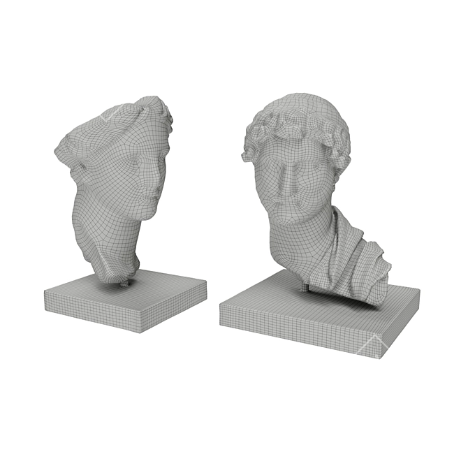  Classical Greek Busts Set 3D model image 6