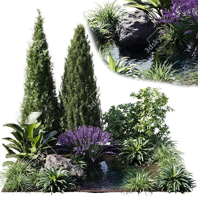 22-Piece Outdoor Plant Set 3D model image 1