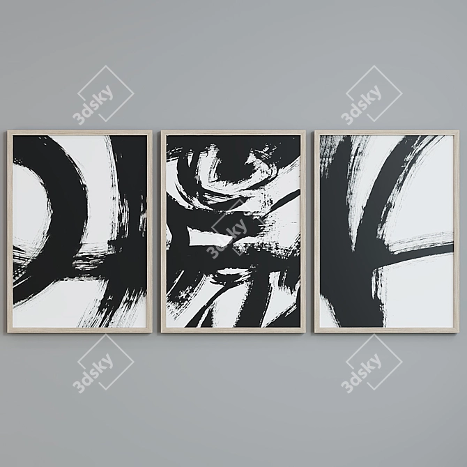 Abstract Frame Set with 5 Materials 3D model image 5