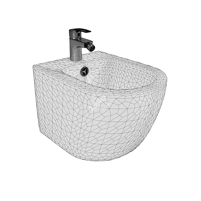 Elegant Wall-Mounted Bidet Solution 3D model image 4