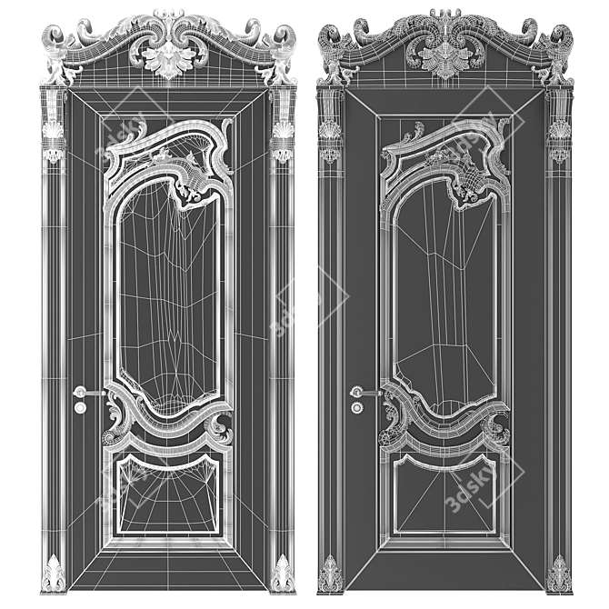 Baroque Style Classic Doors 3D model image 4