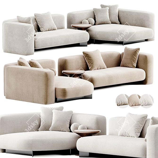 Modern Chic Art Nova Sofa 3D model image 1