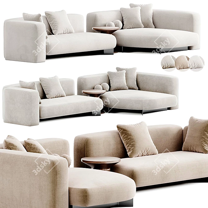 Modern Chic Art Nova Sofa 3D model image 3