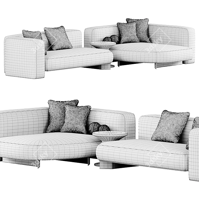 Modern Chic Art Nova Sofa 3D model image 4