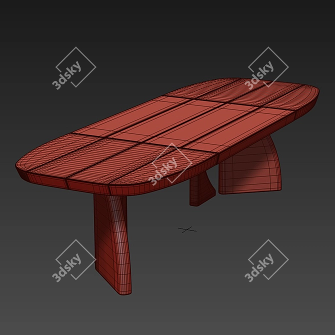 Title: Vintage Dining Table 3D model image 2