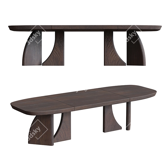 Title: Vintage Dining Table 3D model image 3