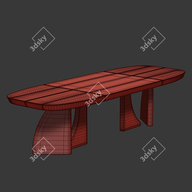 Title: Vintage Dining Table 3D model image 4