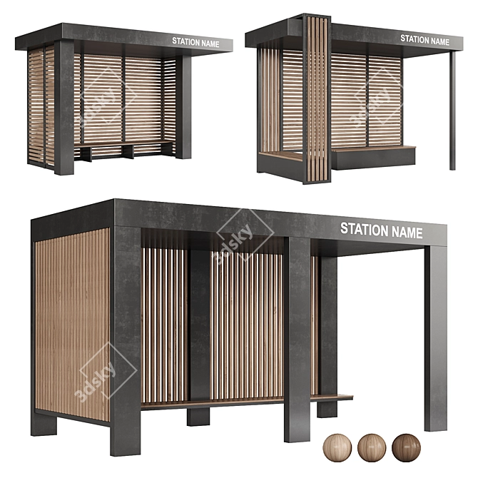 Bus Stop Set for 3D Modeling 3D model image 2