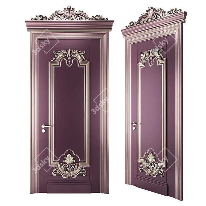 Baroque Style Classic Doors 3D model image 1