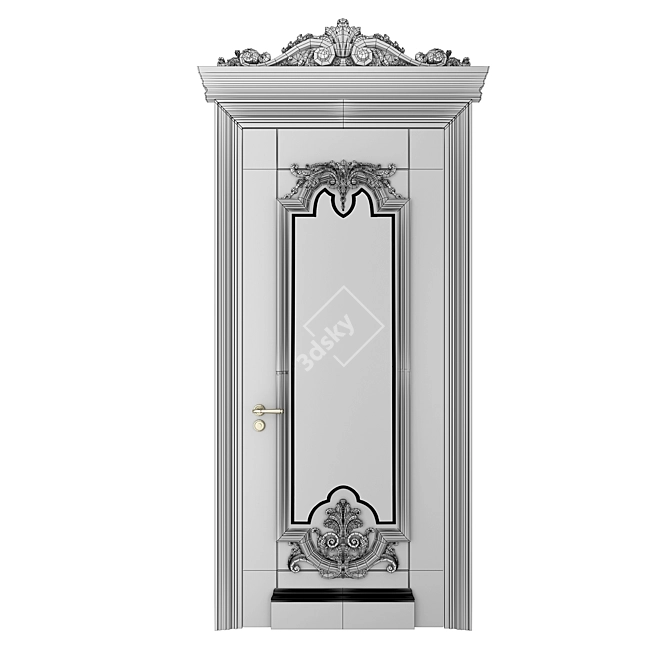 Baroque Style Classic Doors 3D model image 4