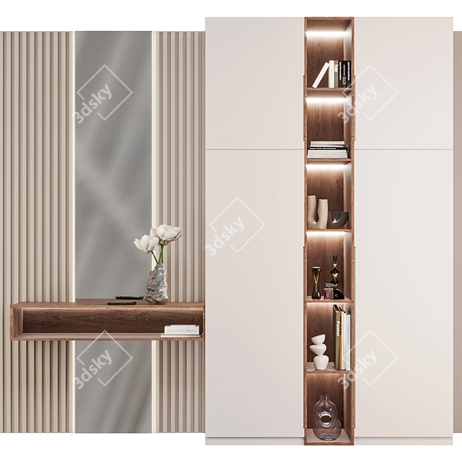 Modern Foyer Set with Decorative Accessories 3D model image 1