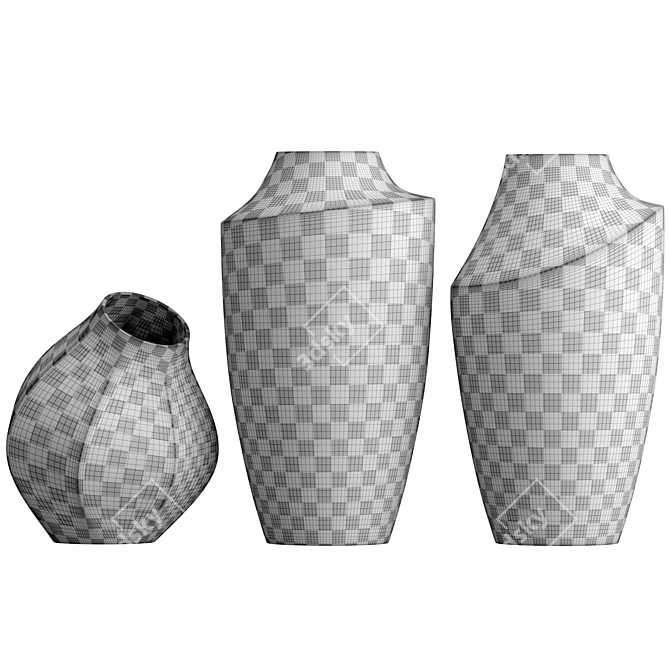 Handcrafted Ceramic Vase 3D model image 6